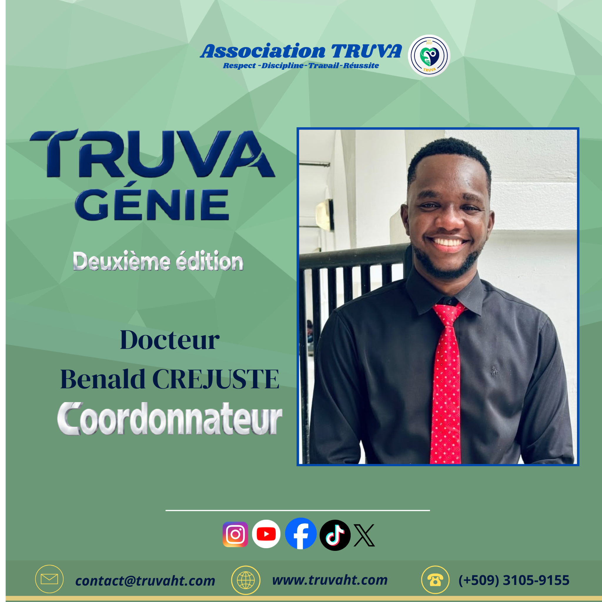 TRUVA GÉNIE : la deuxième édition officiellement en cours sous la coordination du Docteur Benald CREJUSTE